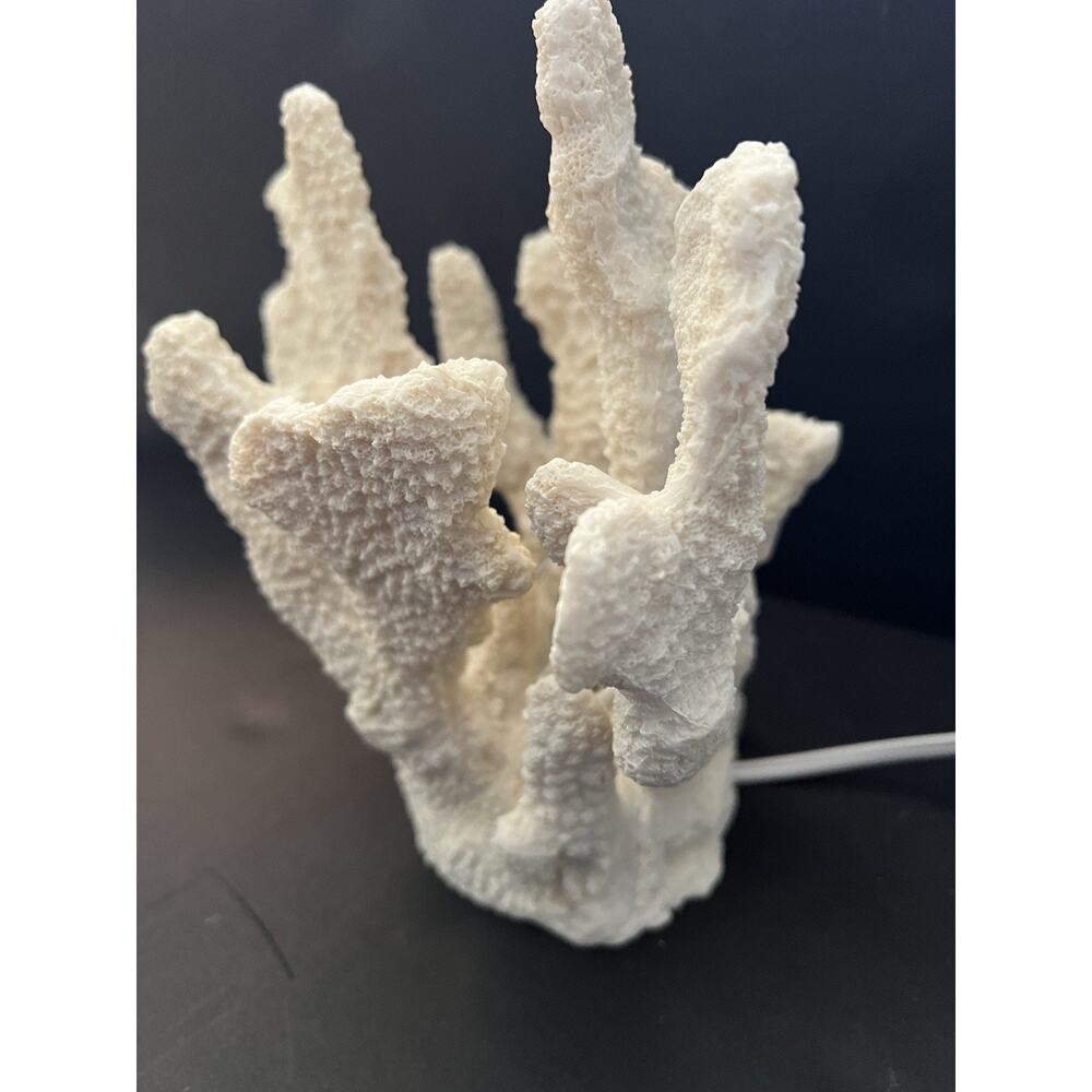 Small Coral Table Accent Lamp Coastal Ocean Beach Organic Realistic Resin 7.5”H - Picture 6 of 12
